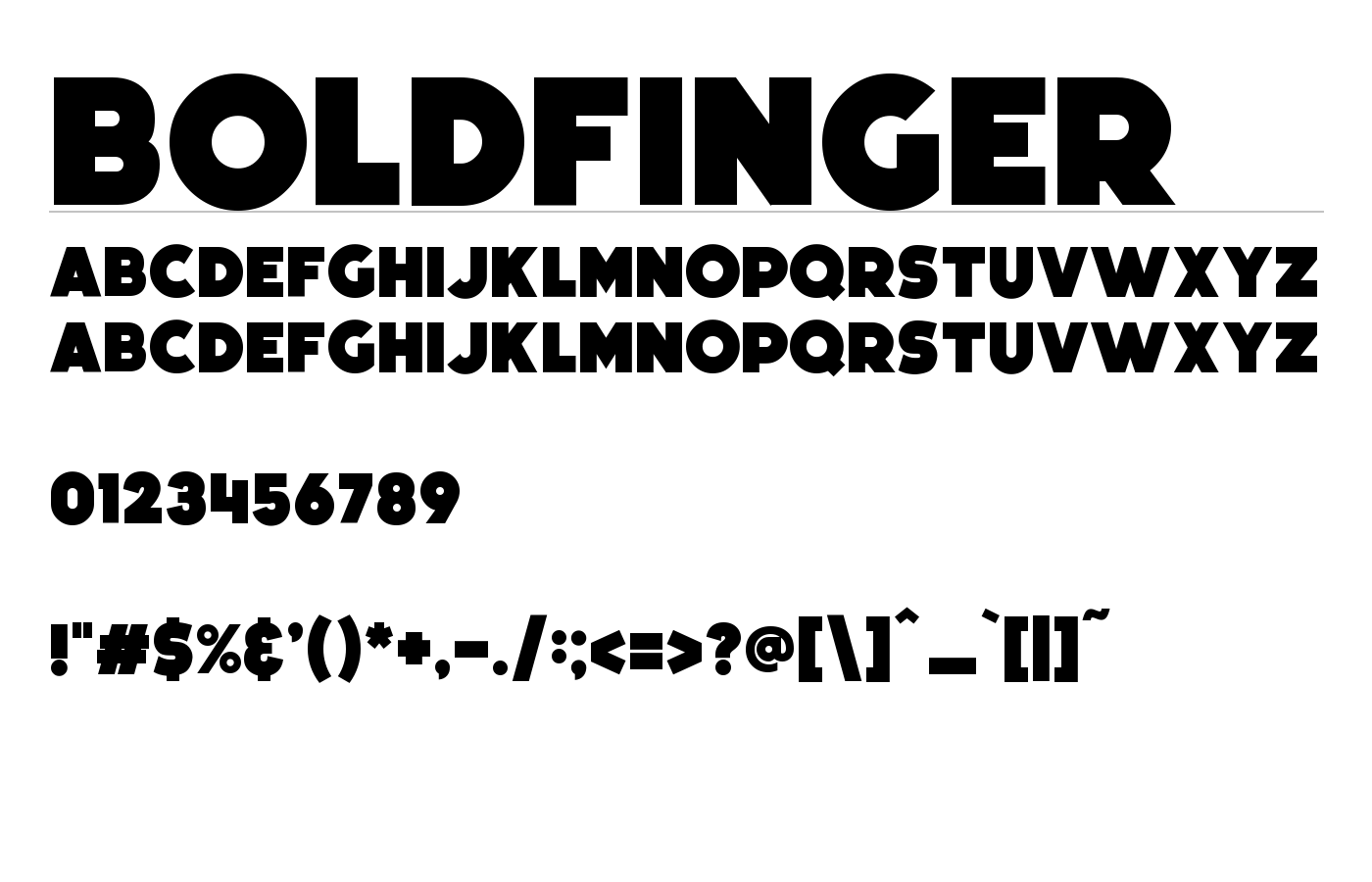 Boldfinger Font preview