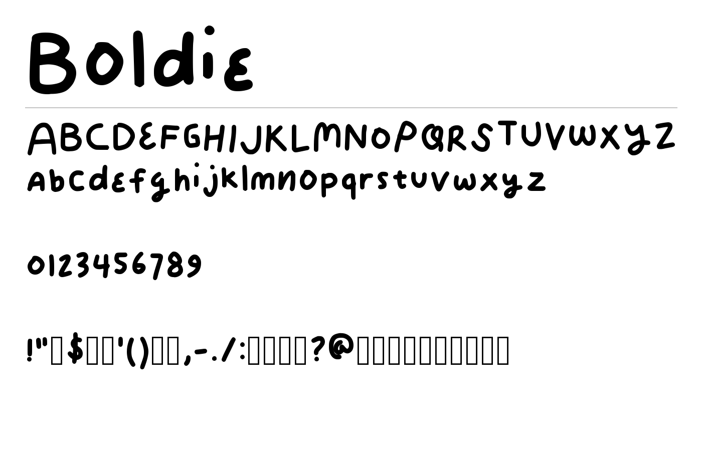 Boldie Font preview