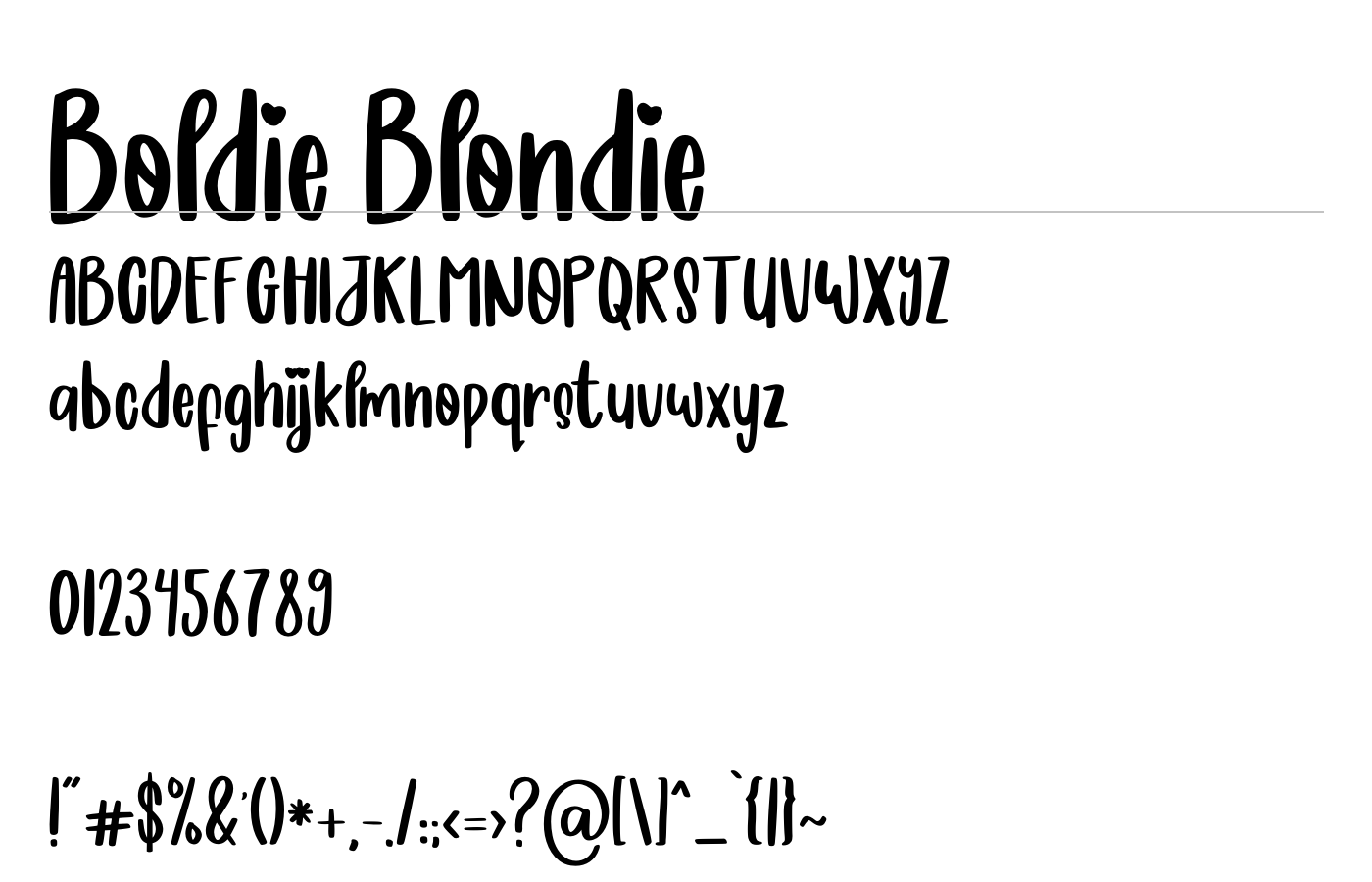 Boldie Blondie Font preview