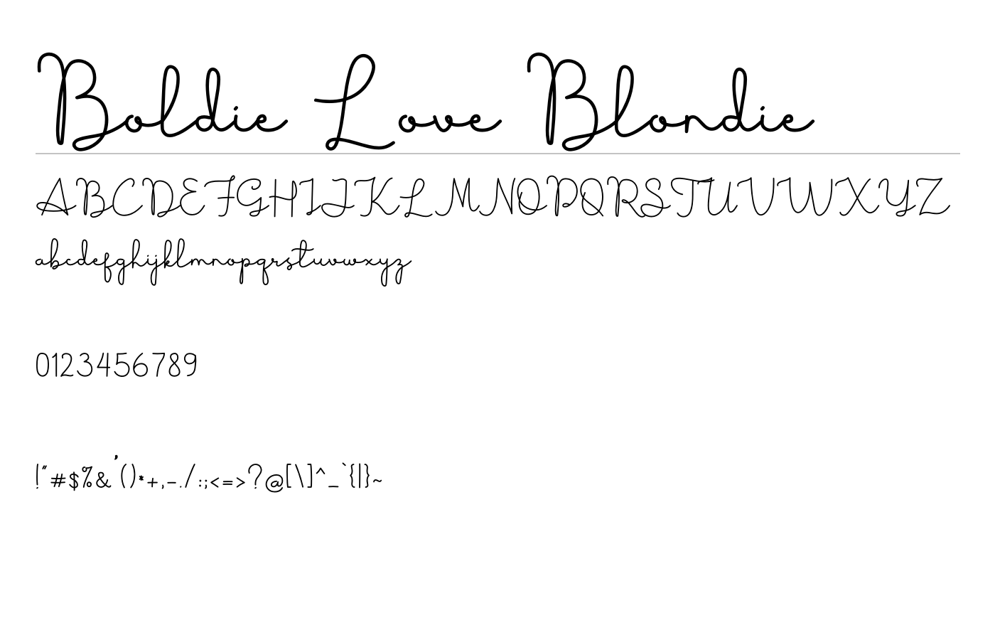 Boldie Love Blondie Font preview