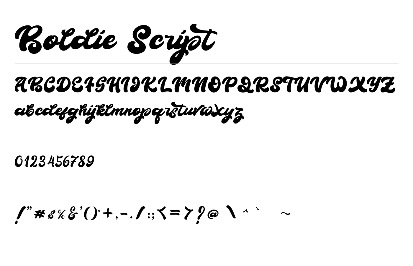 Boldie Script Font preview