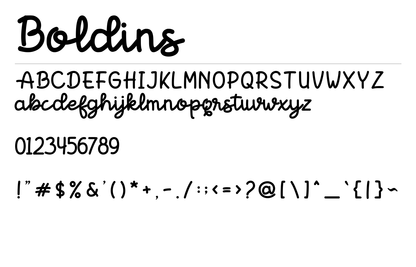 Boldins Font preview