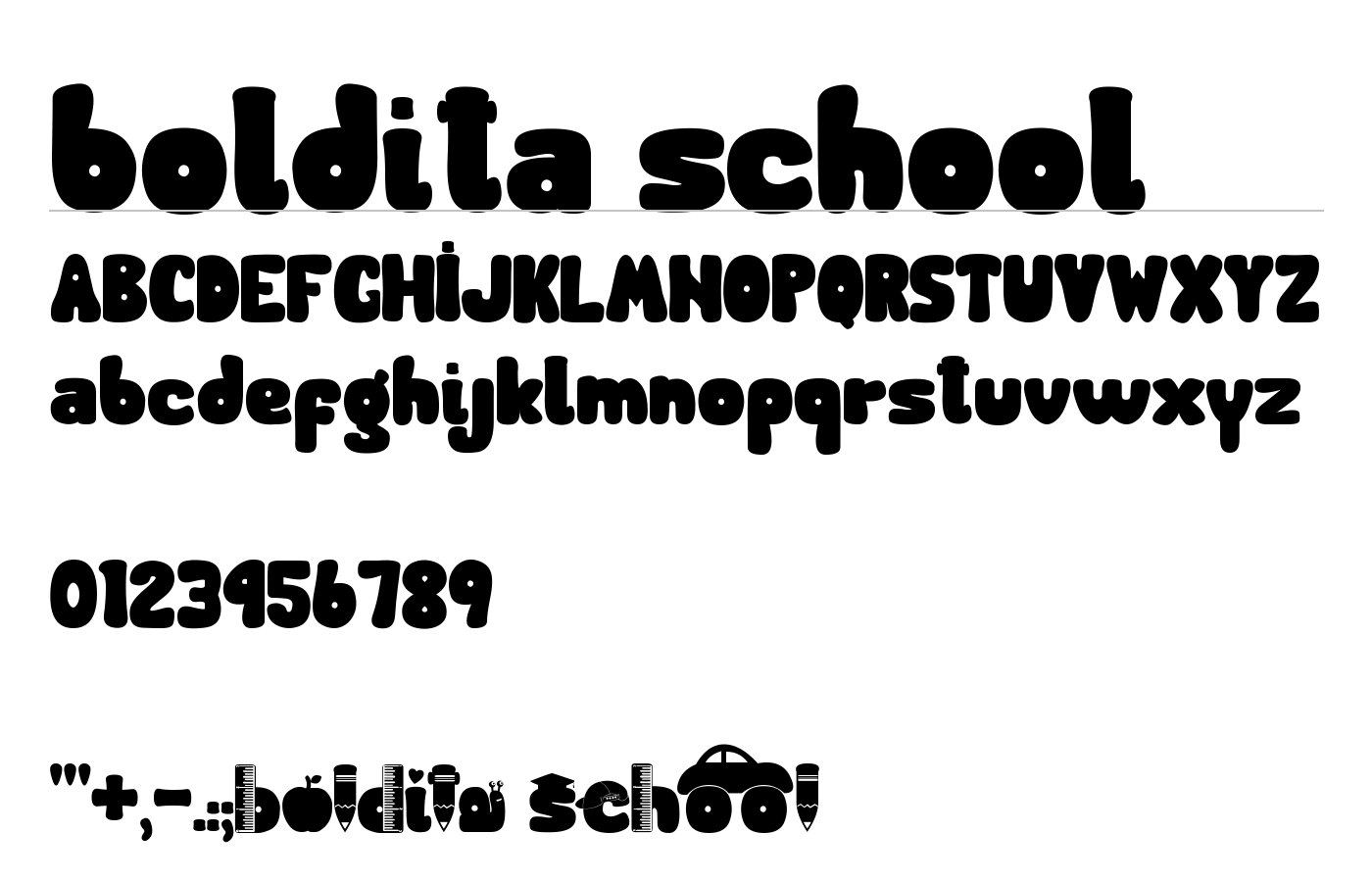 boldita school Font preview