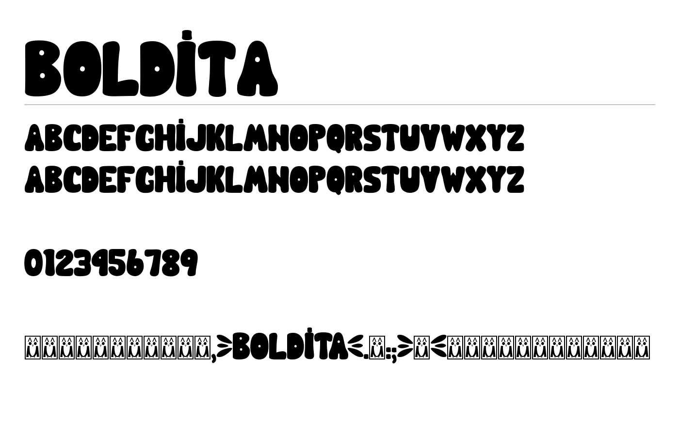 BOLDITA Font preview