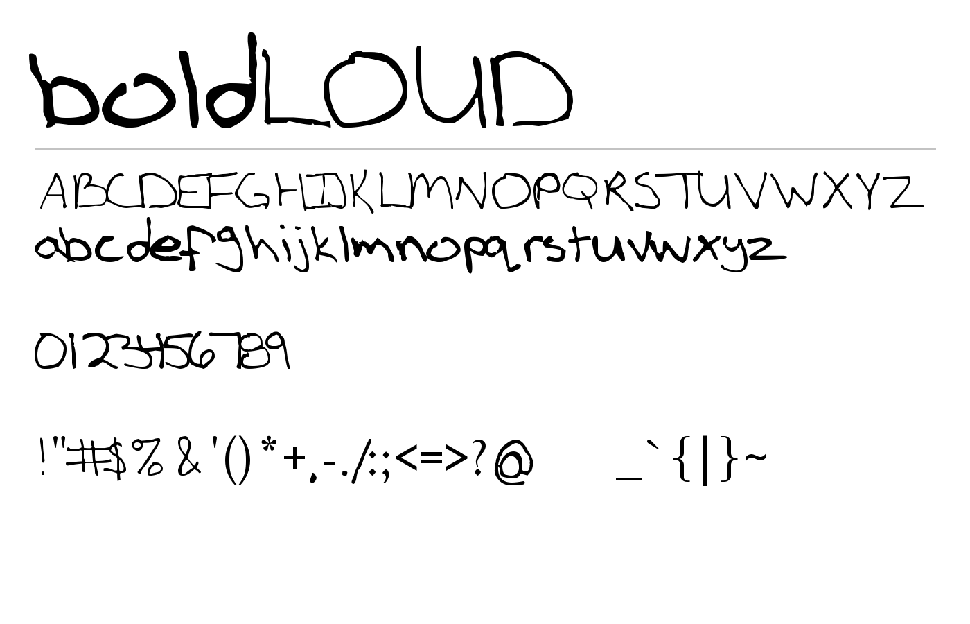 boldLOUD Font preview