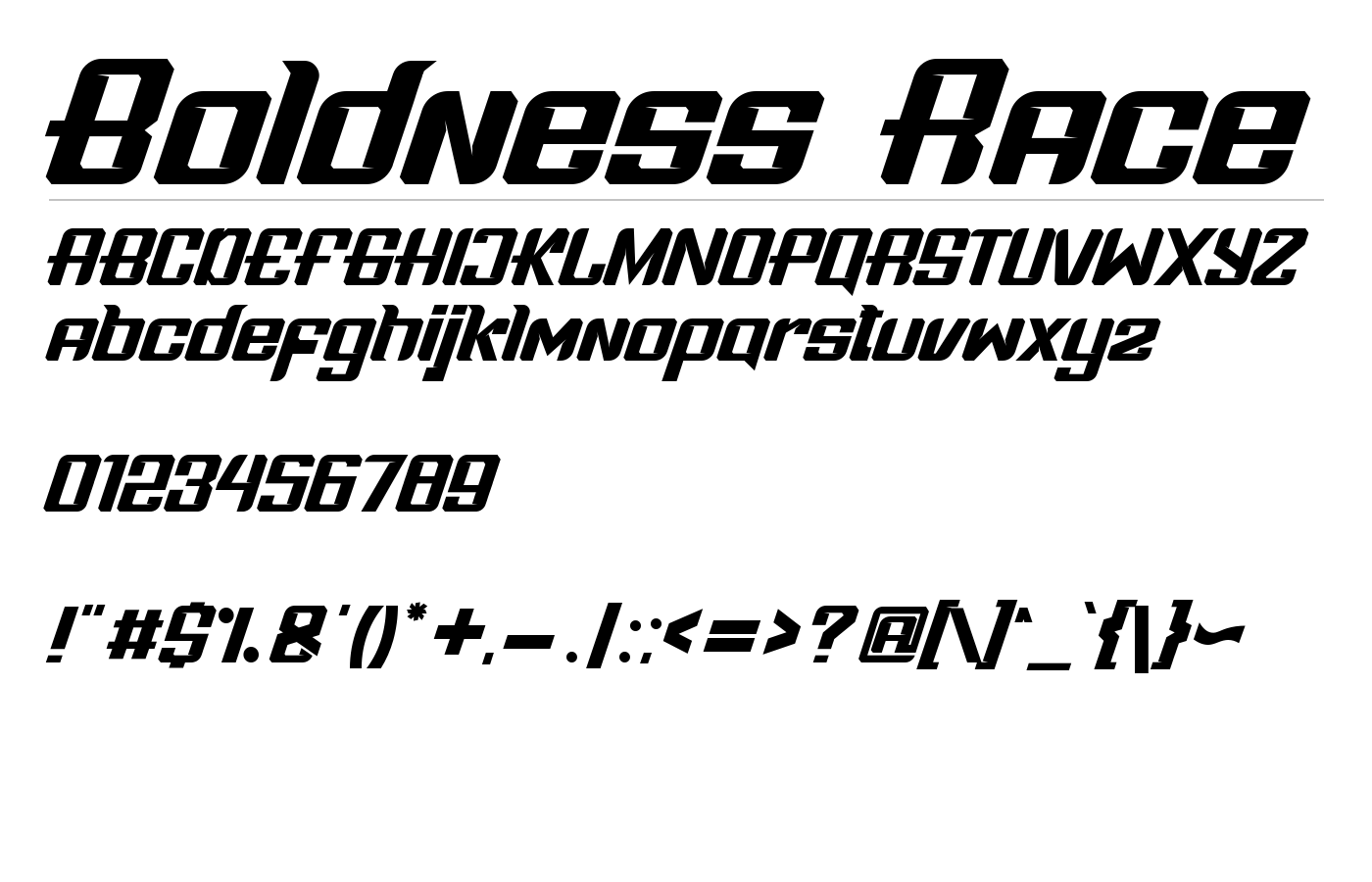 Boldness Race Font preview