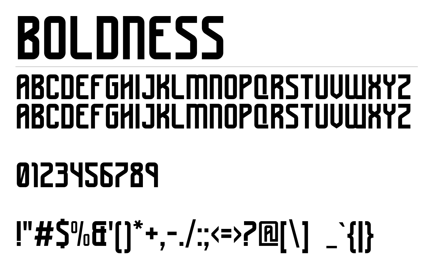 Boldness Font preview