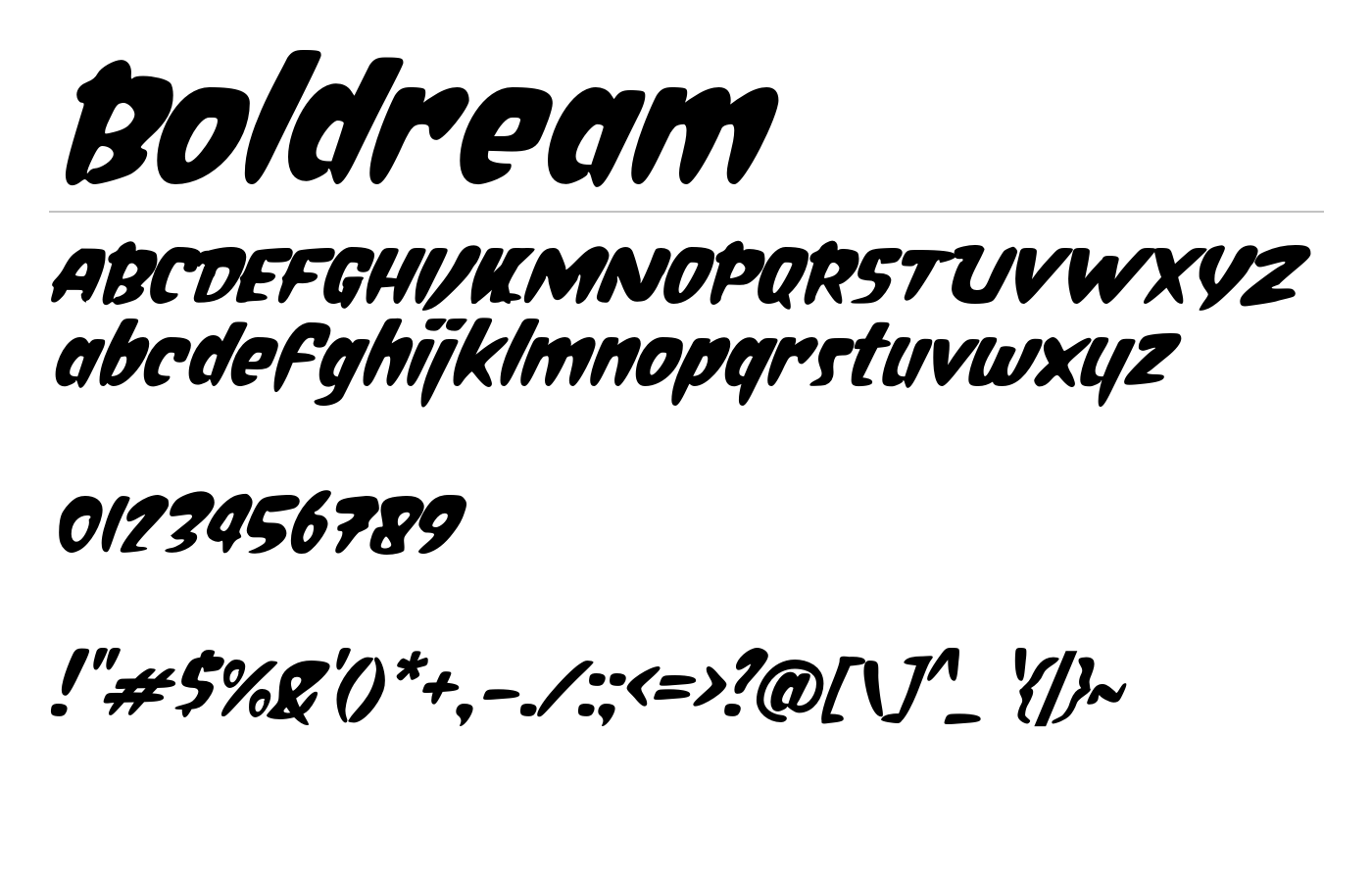 Boldream Font preview