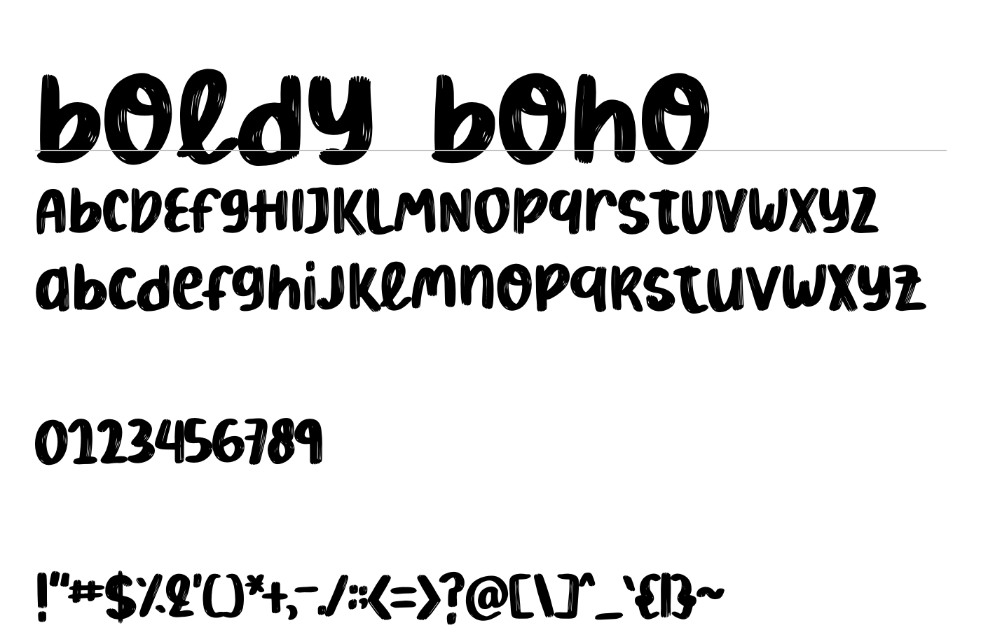 Boldy Boho Font preview