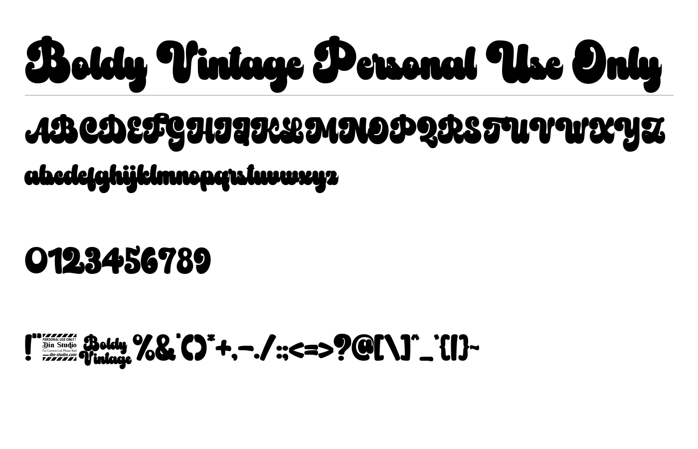 Boldy Vintage Personal Use Only Font preview