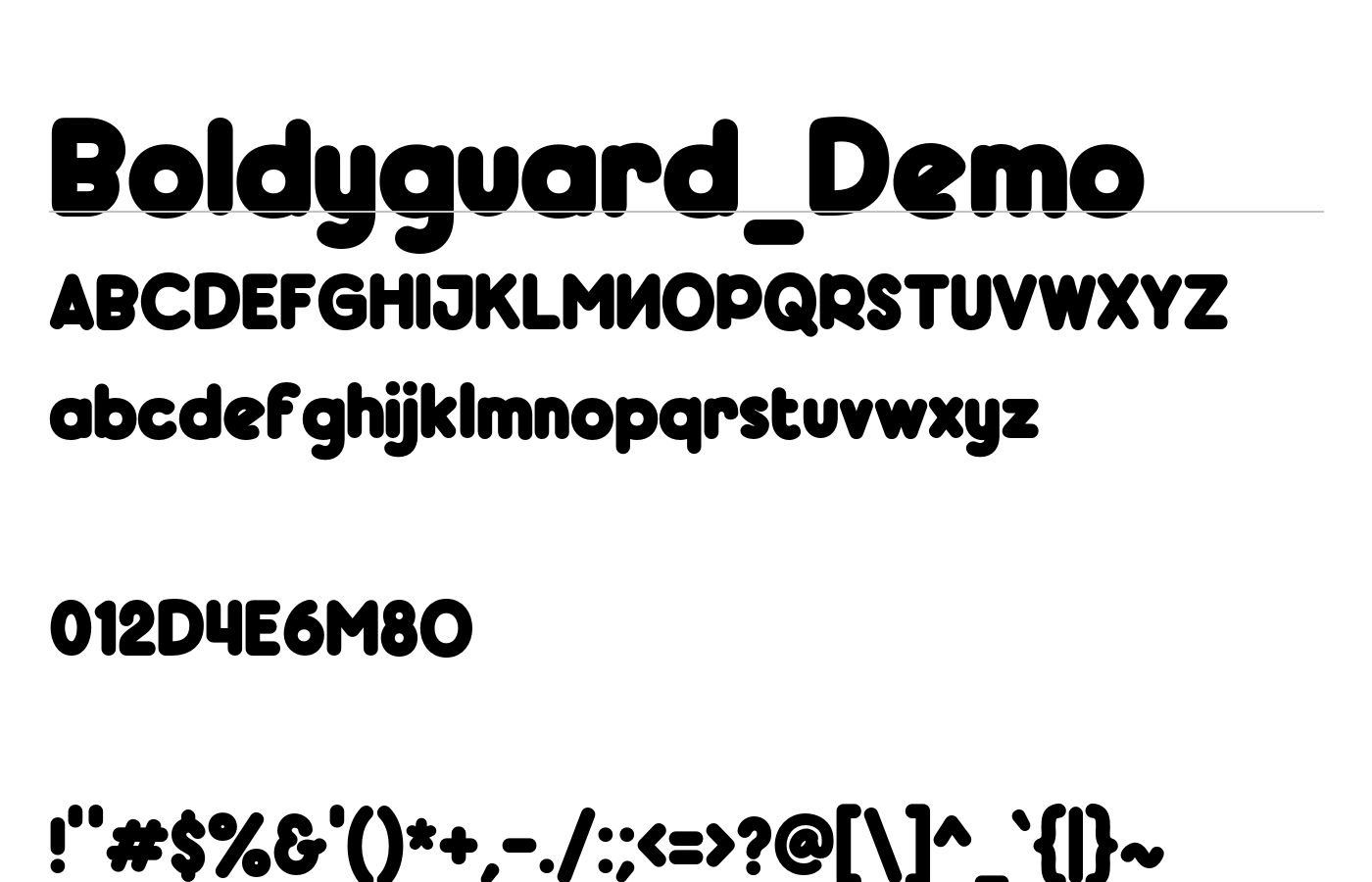 Boldyguard_Demo Font preview