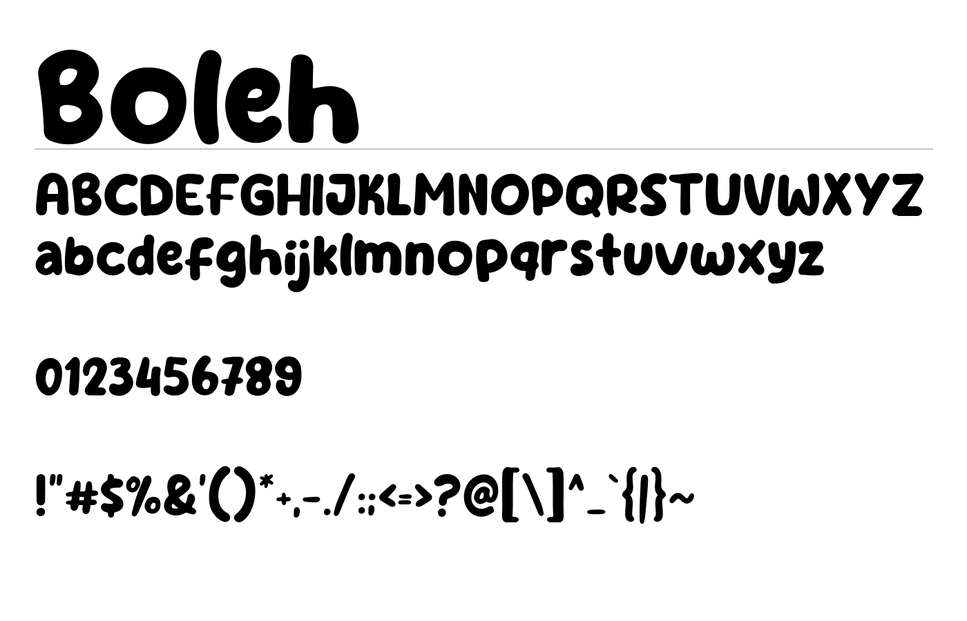 Boleh Font preview