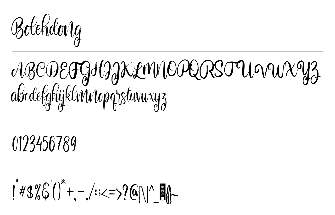 Bolehdong Font preview