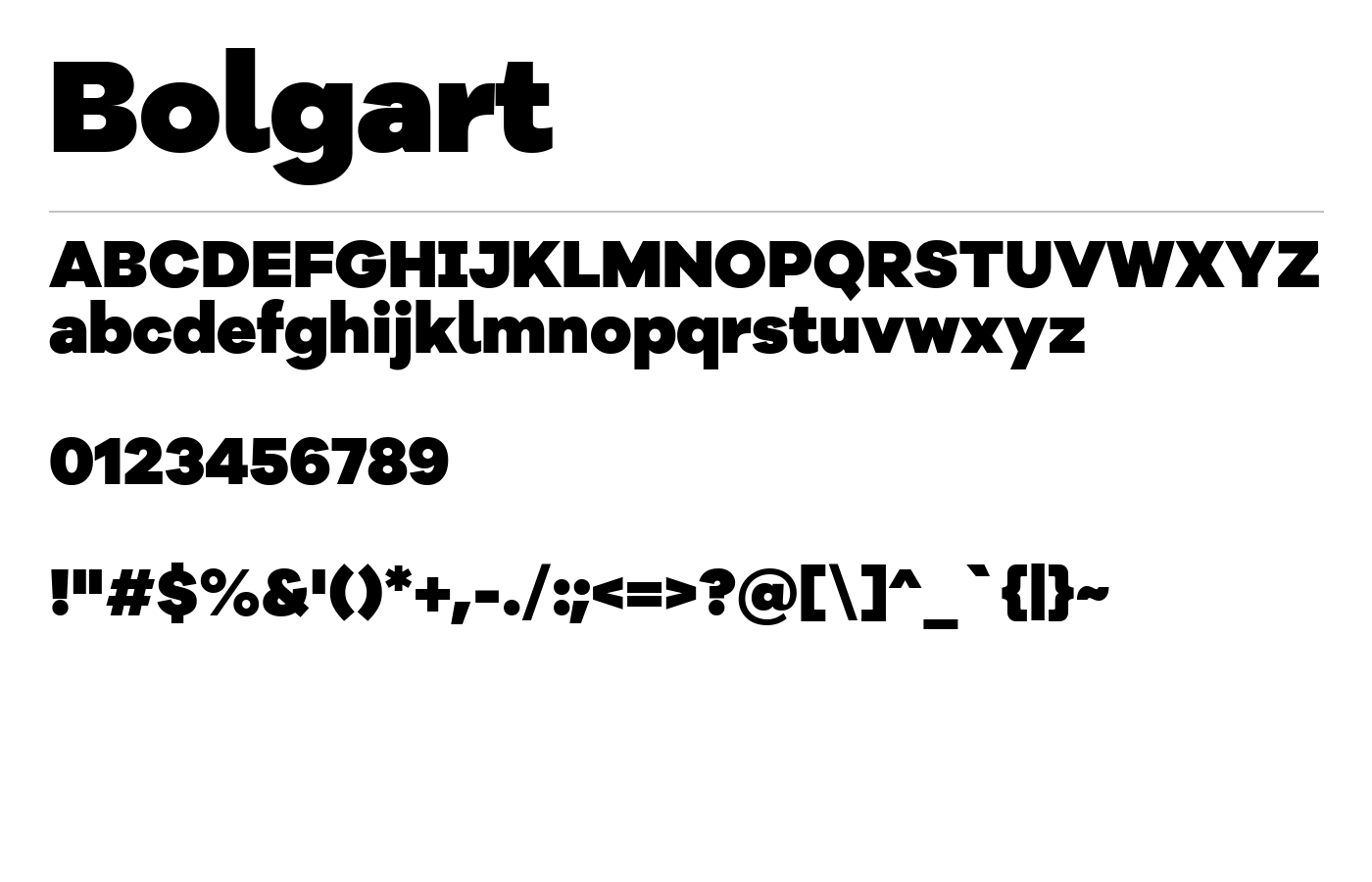 Bolgart Font preview