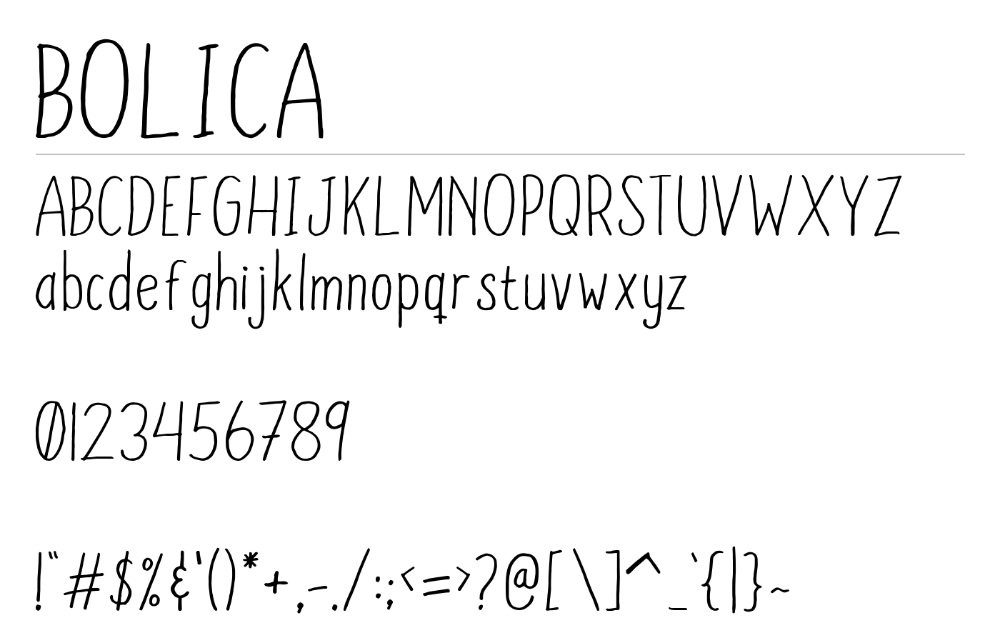 BOLICA Font preview