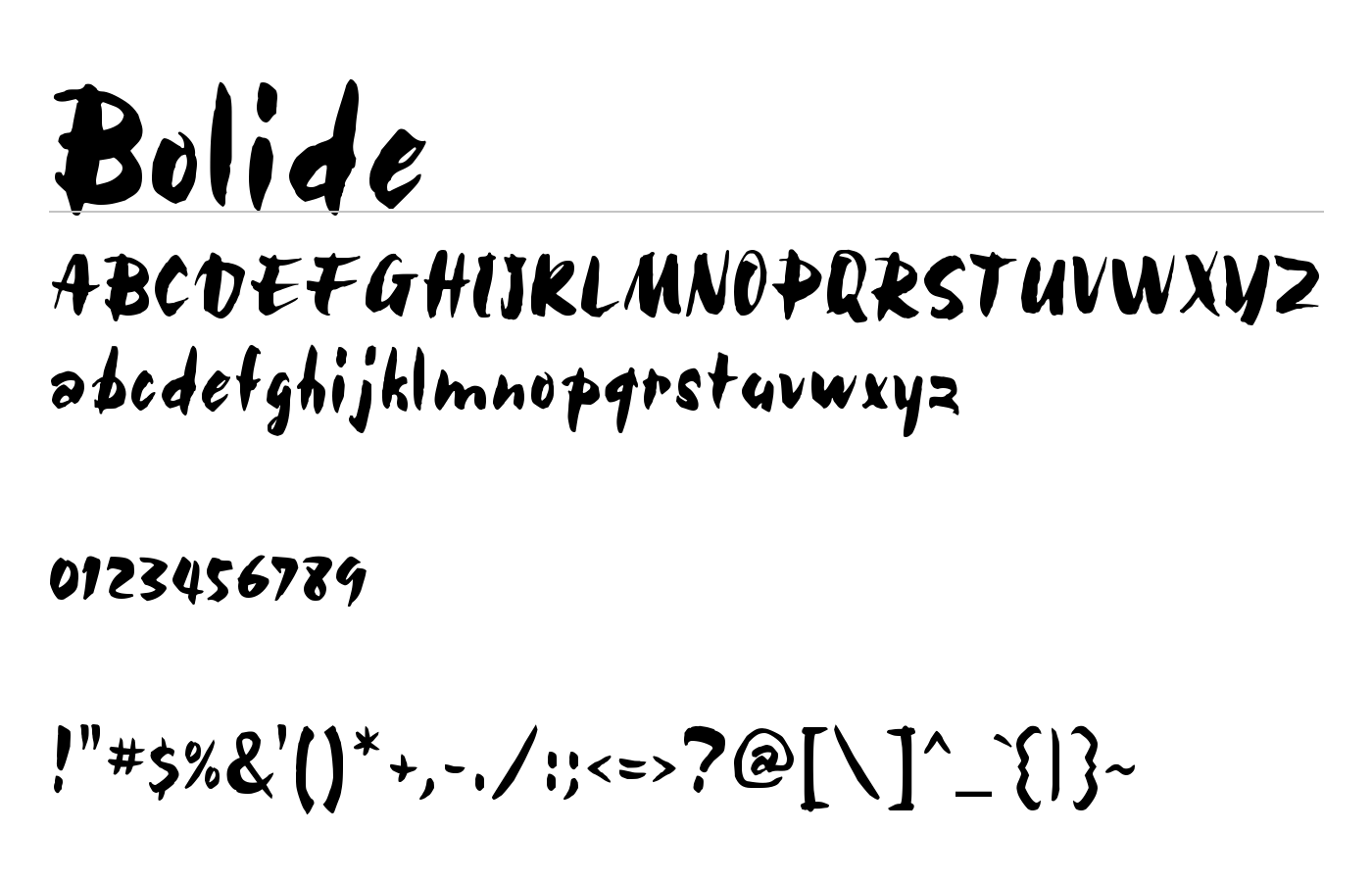 Bolide Font preview