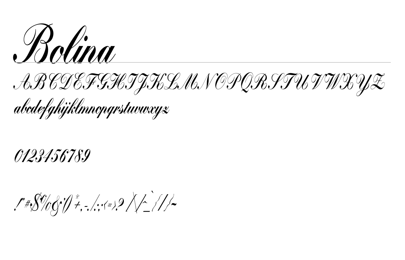 Bolina Font preview