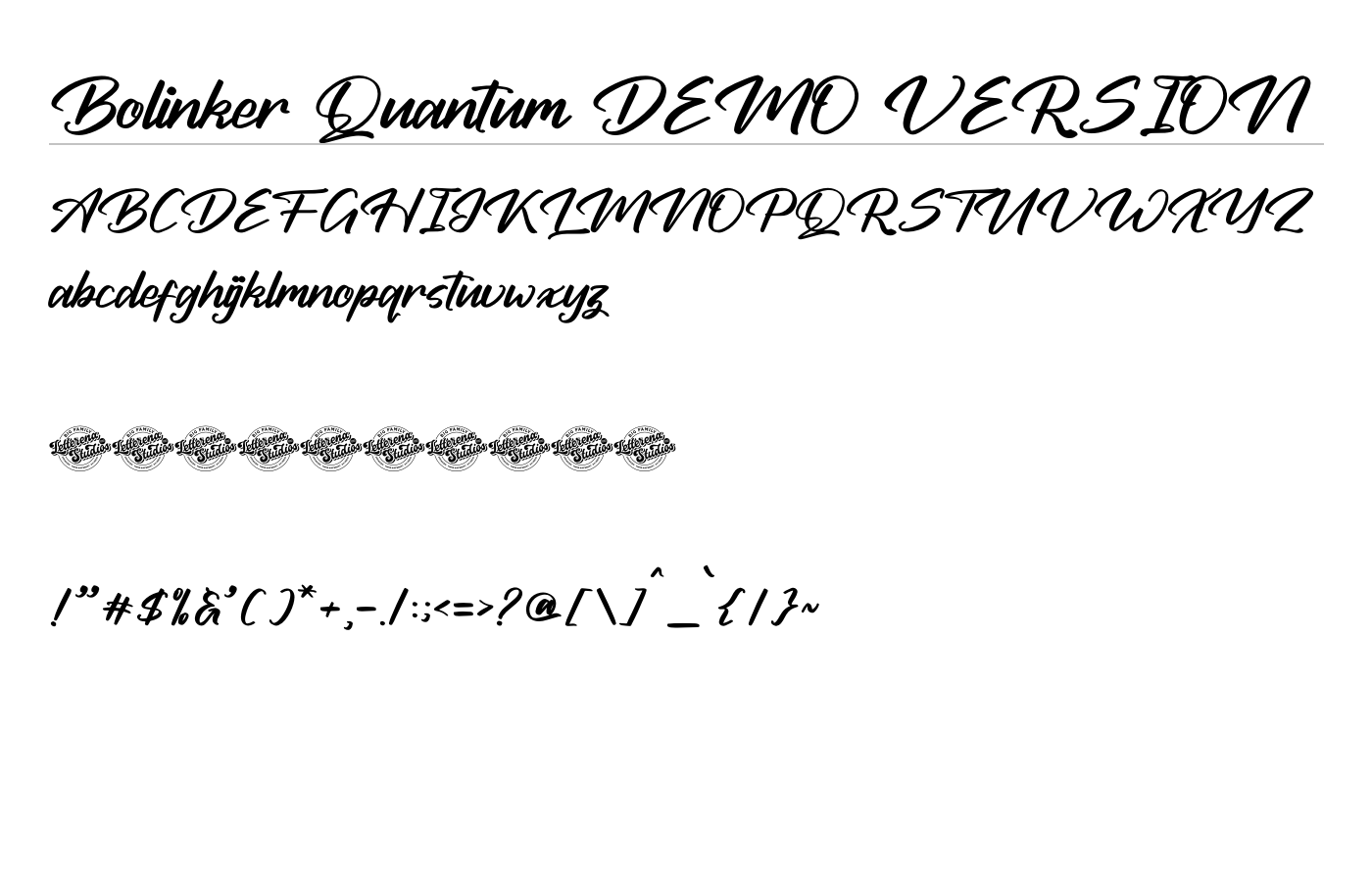 Bolinker Quantum DEMO VERSION Font preview