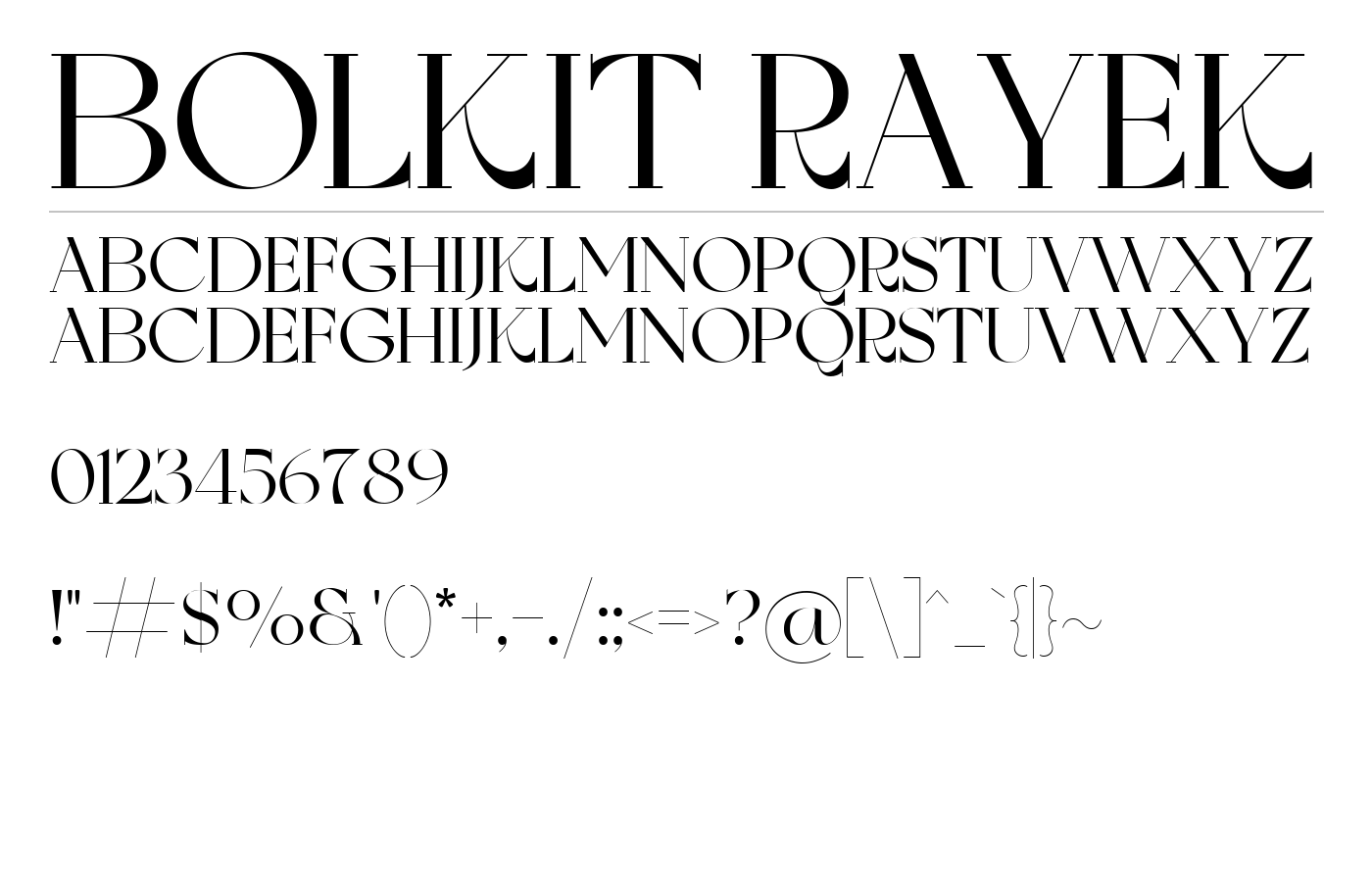Bolkit Font preview