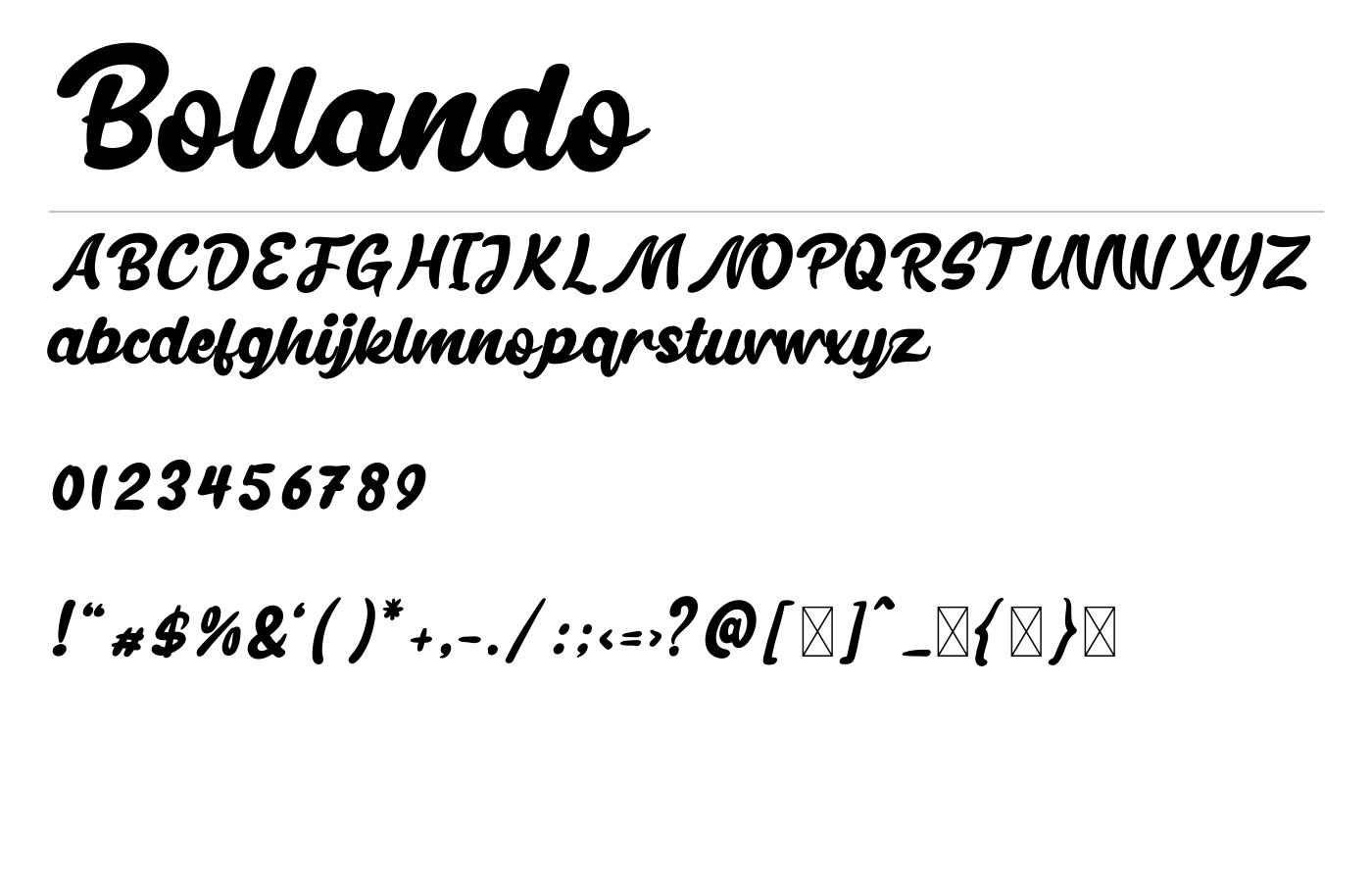 Bollando Font preview