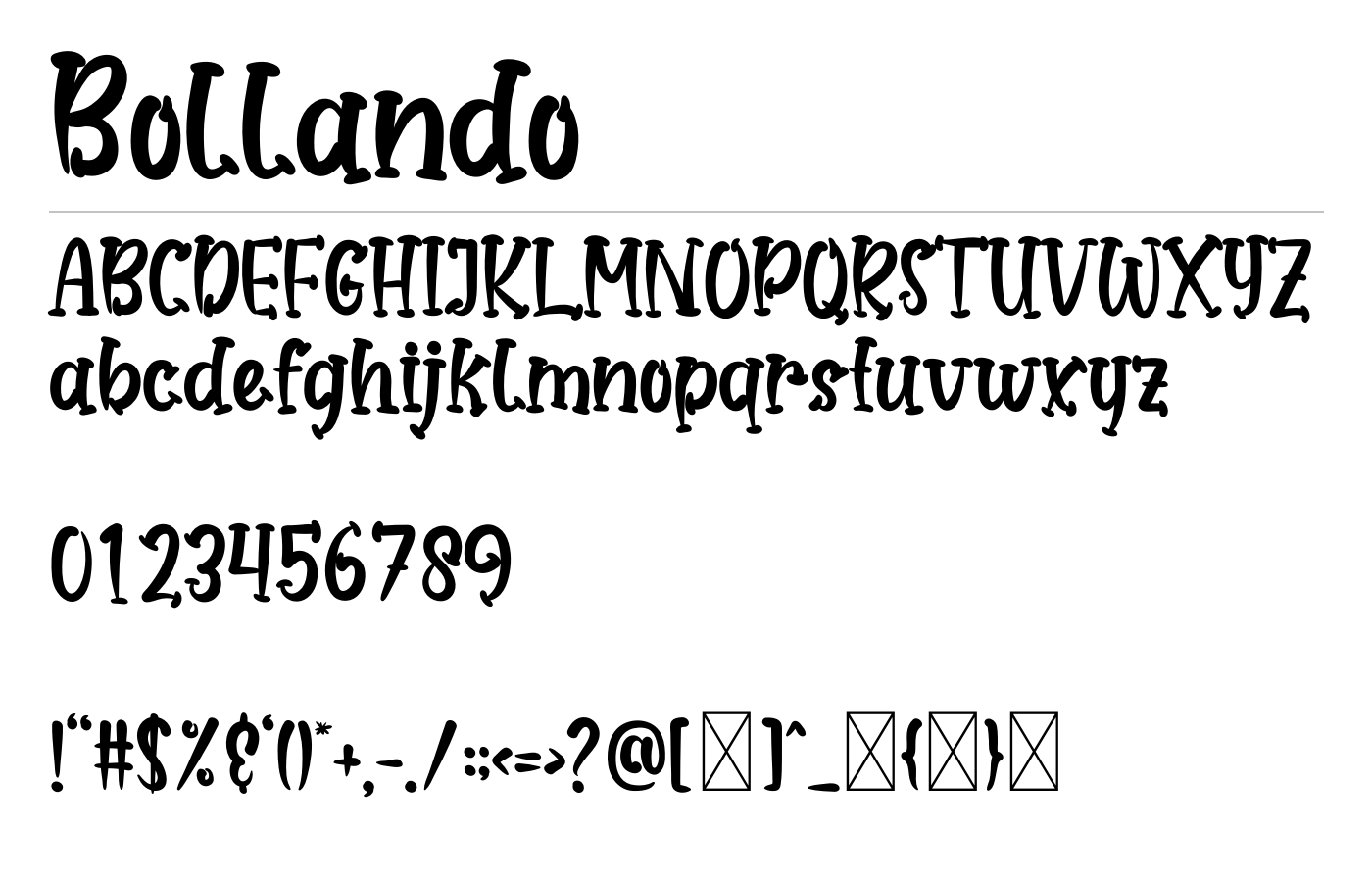 Bollando Font preview
