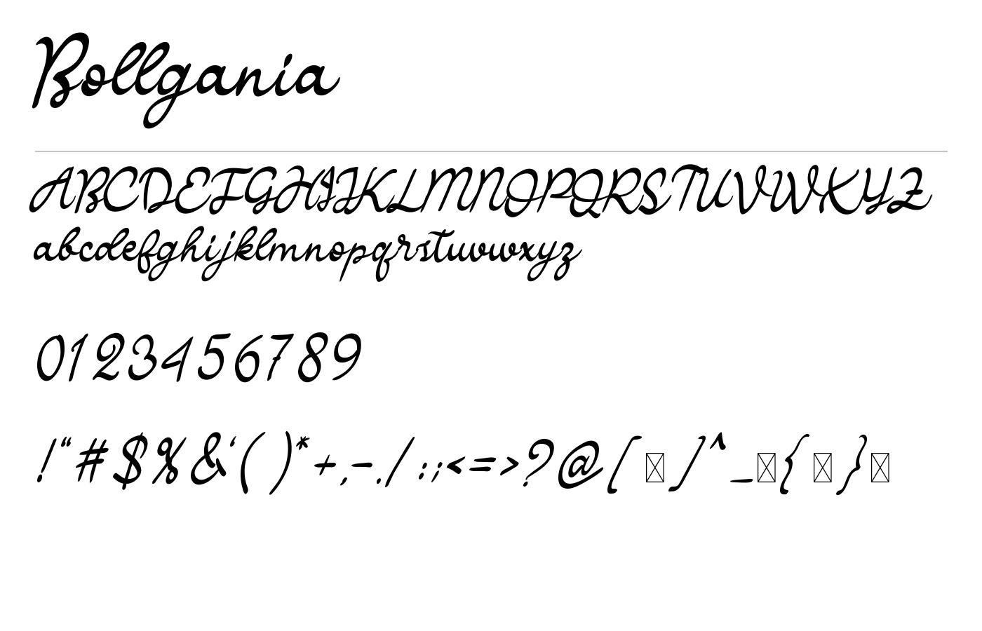 Bollgania Font preview