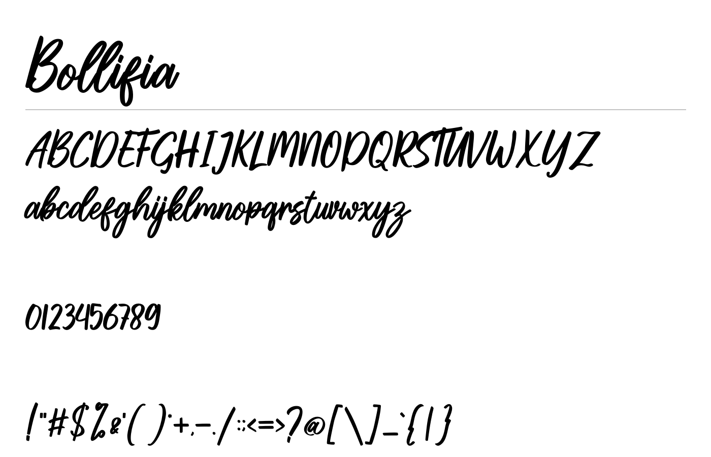 Bollifia Font preview