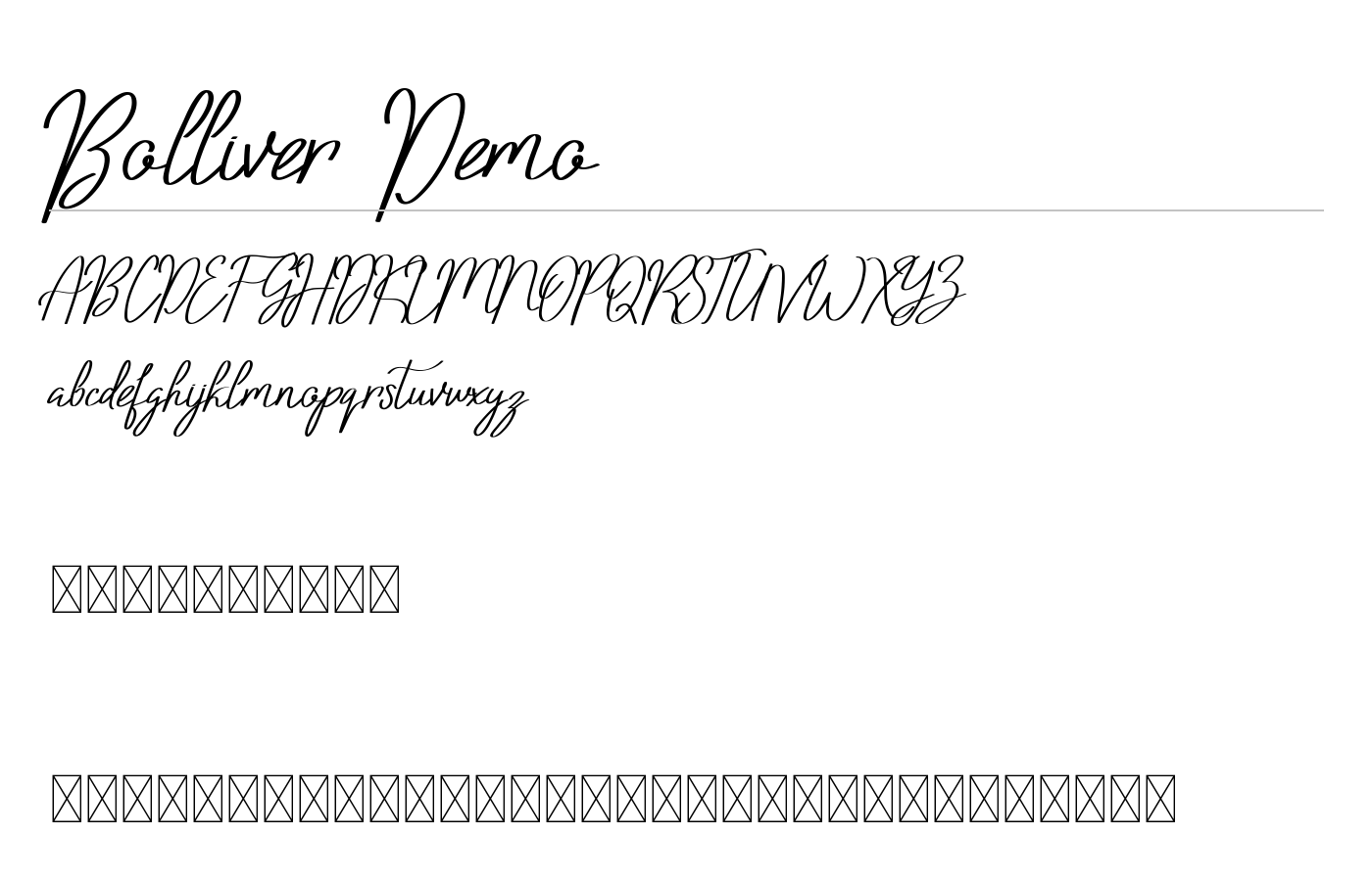 Bolliver Demo Font preview