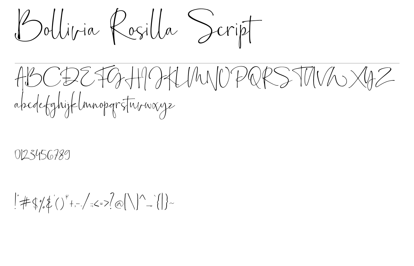 Bollivia Rosilla Script Font preview