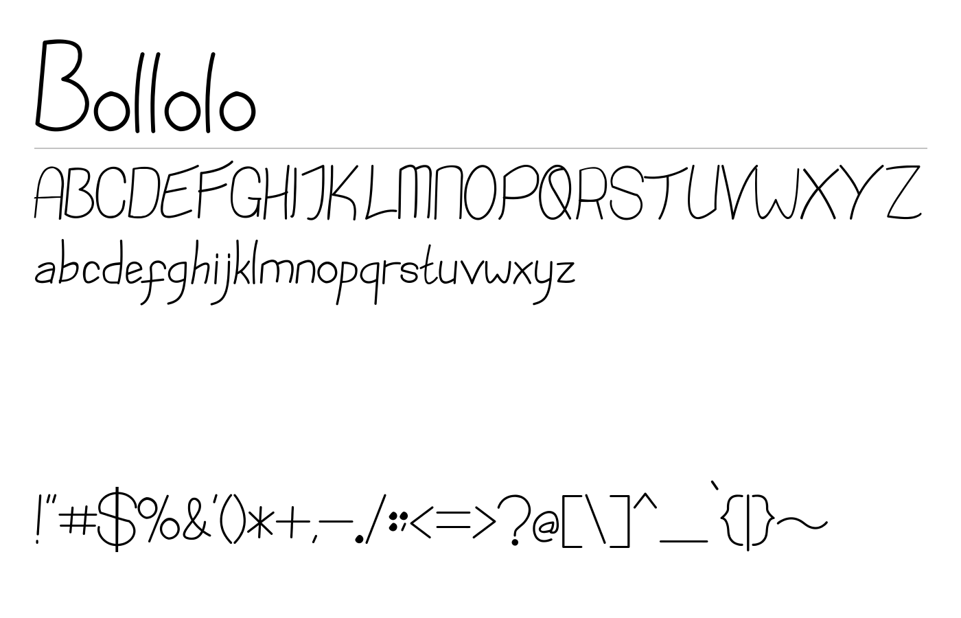 Bollolo Font preview