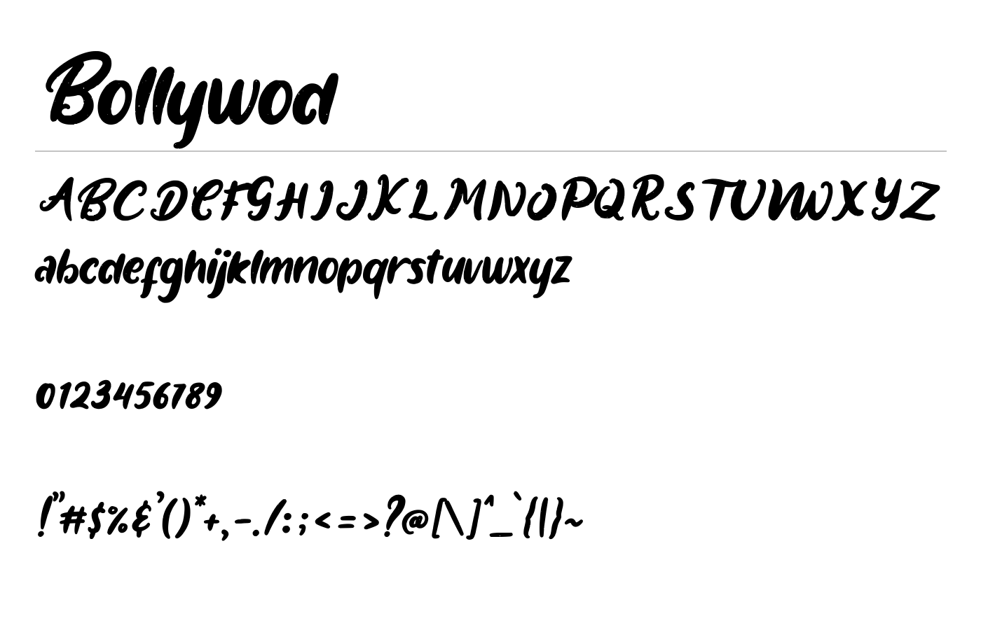 Bollywod Handwritten Brush Font preview