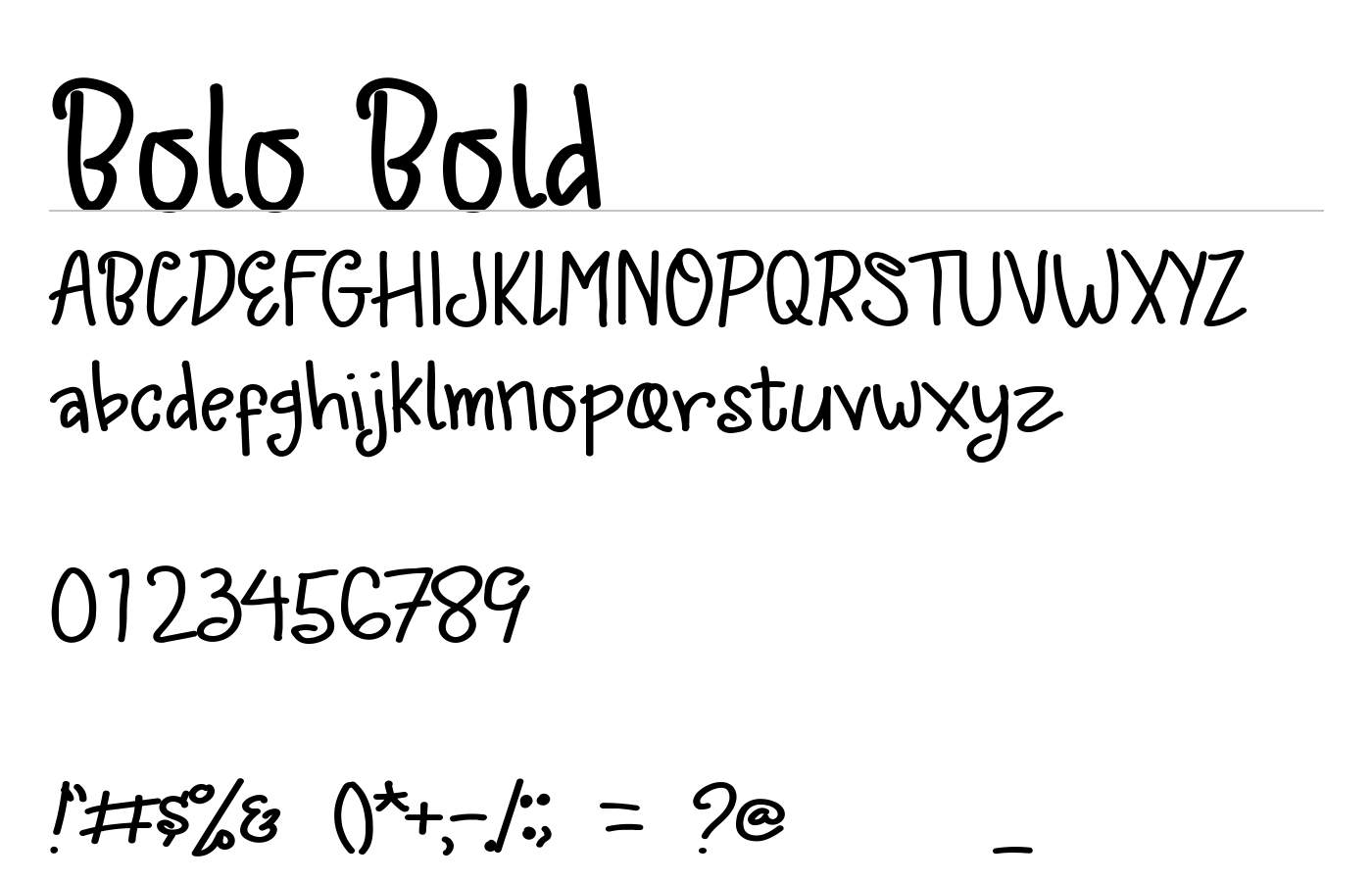 Bolo Bold Font preview