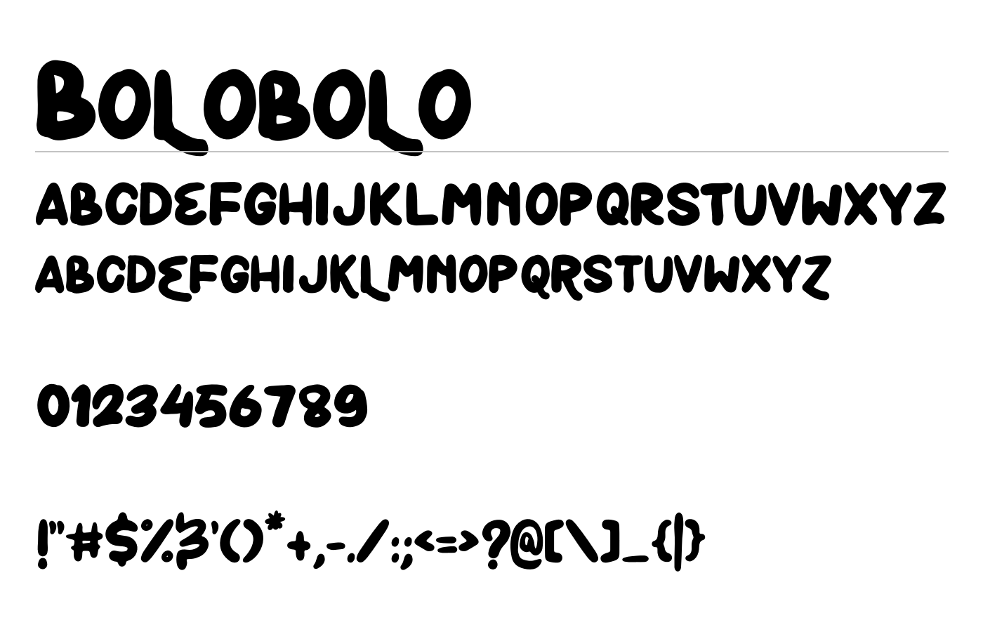 Bolobolo Font preview