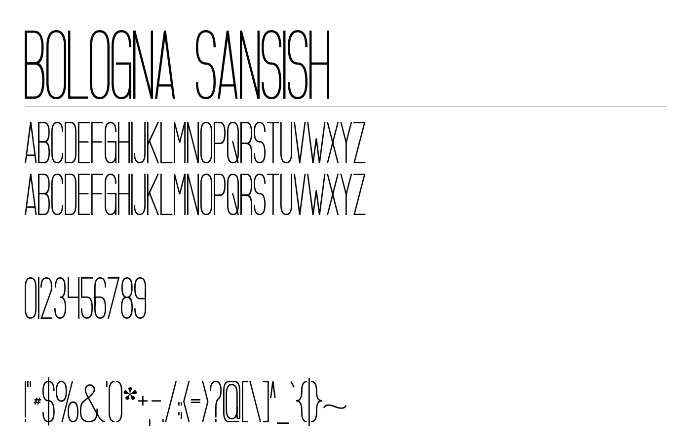 Bologna Sansish Font preview