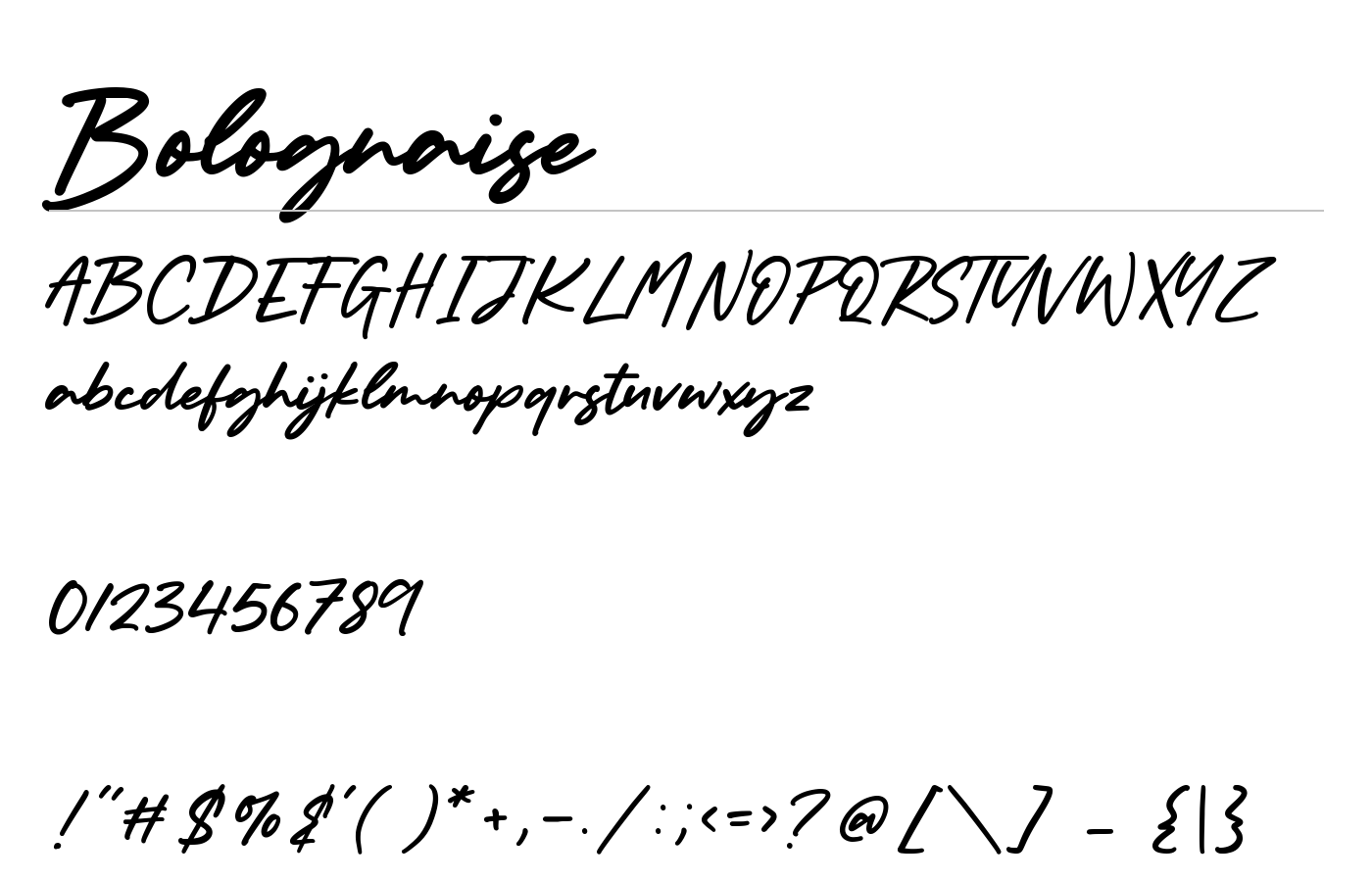 Bolognaise Font preview