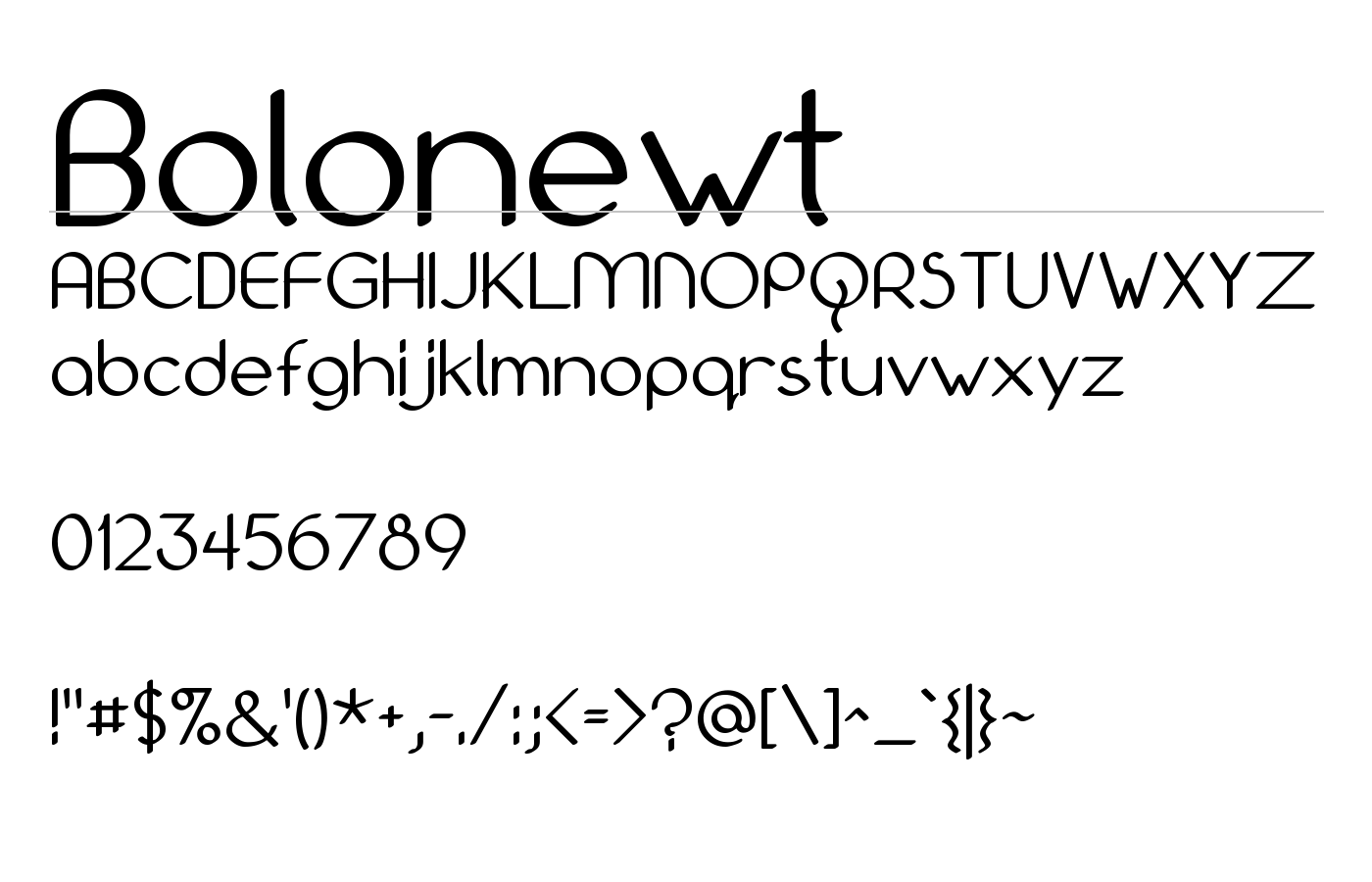Bolonewt Font preview