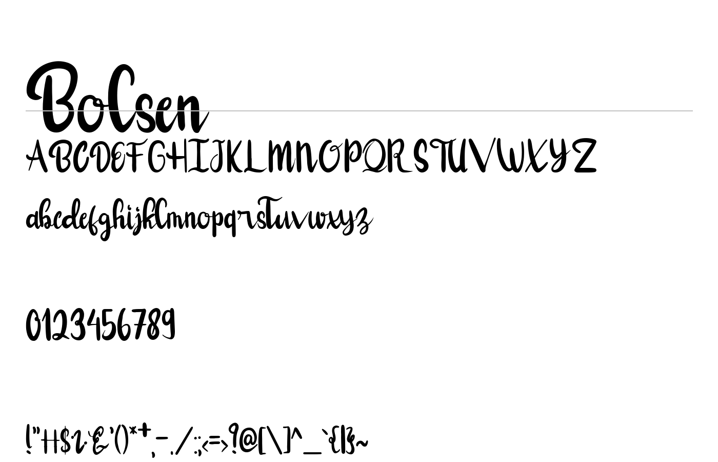 Bolsen Font preview