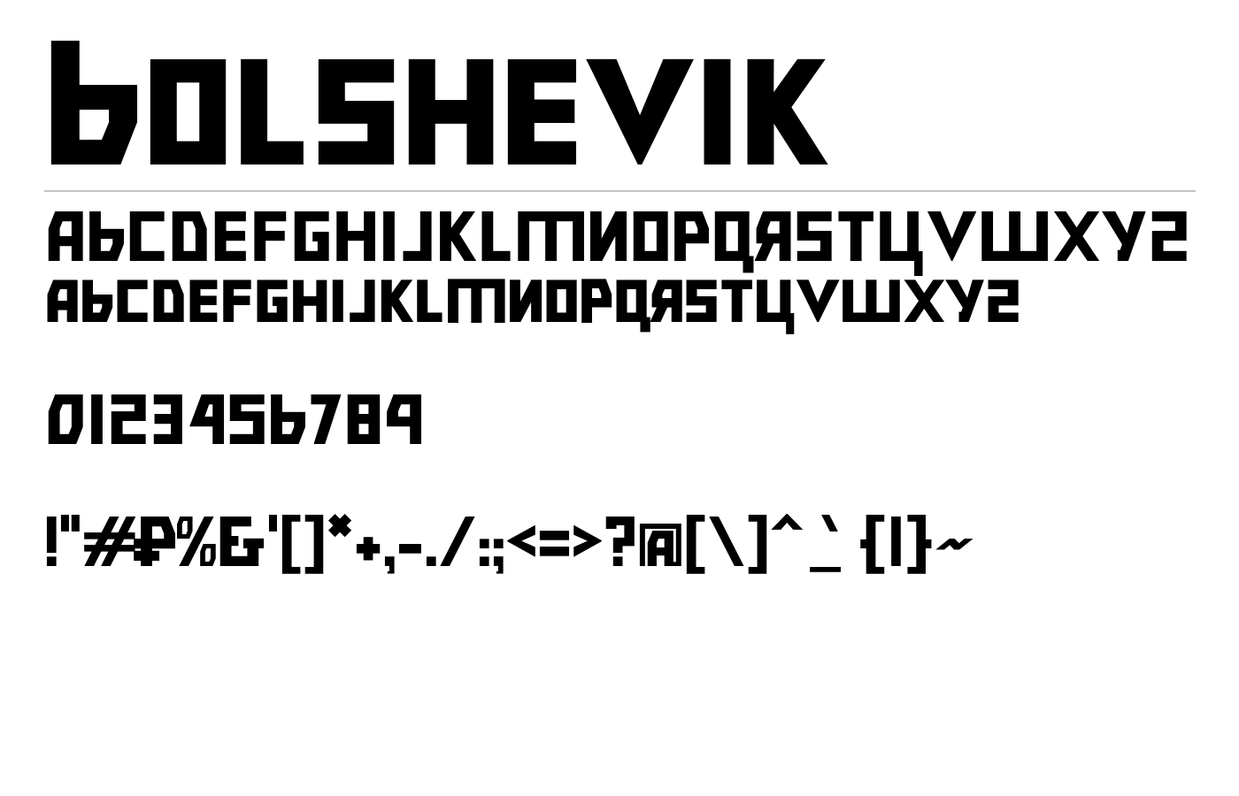 Bolshevik Font preview