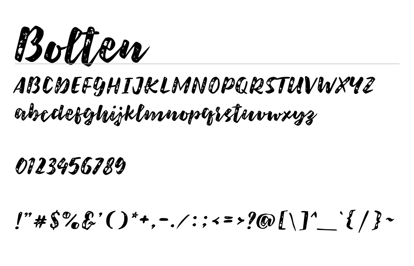 Bolten Font preview