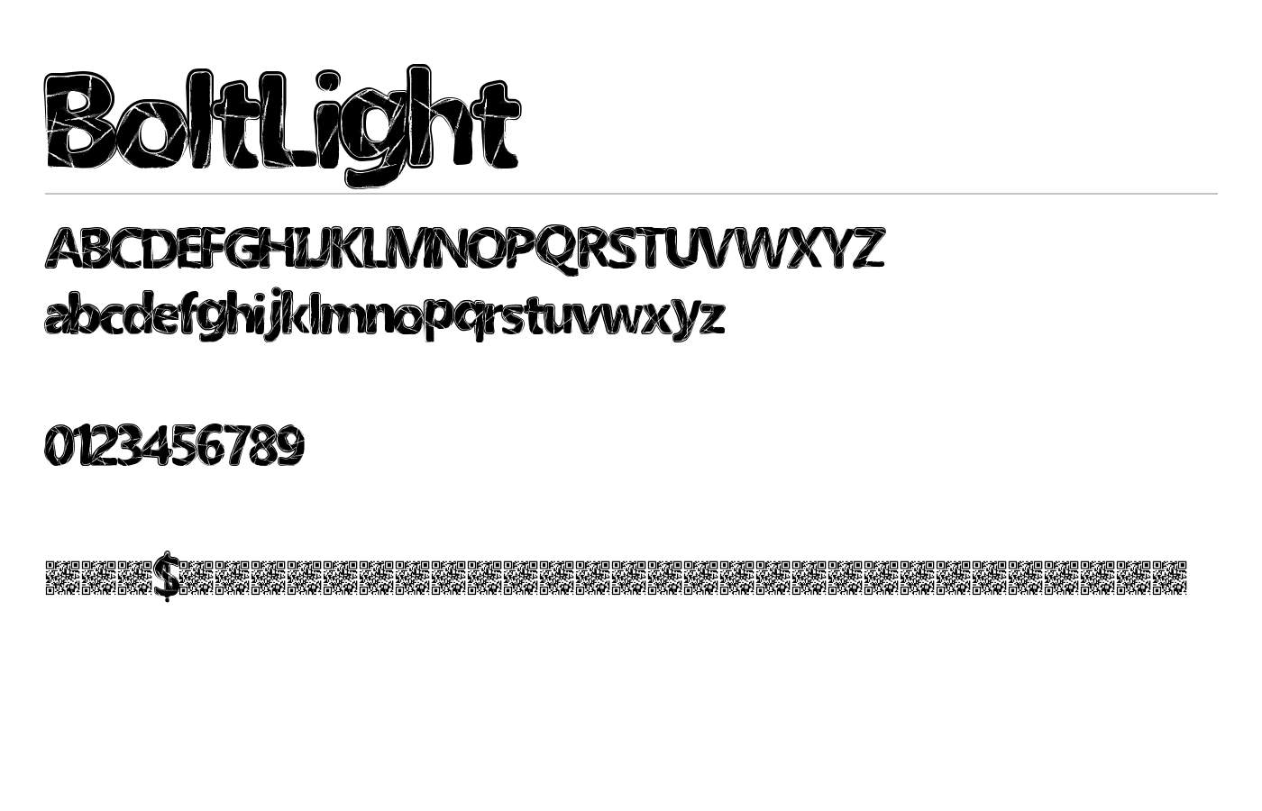 BoltLight Font preview