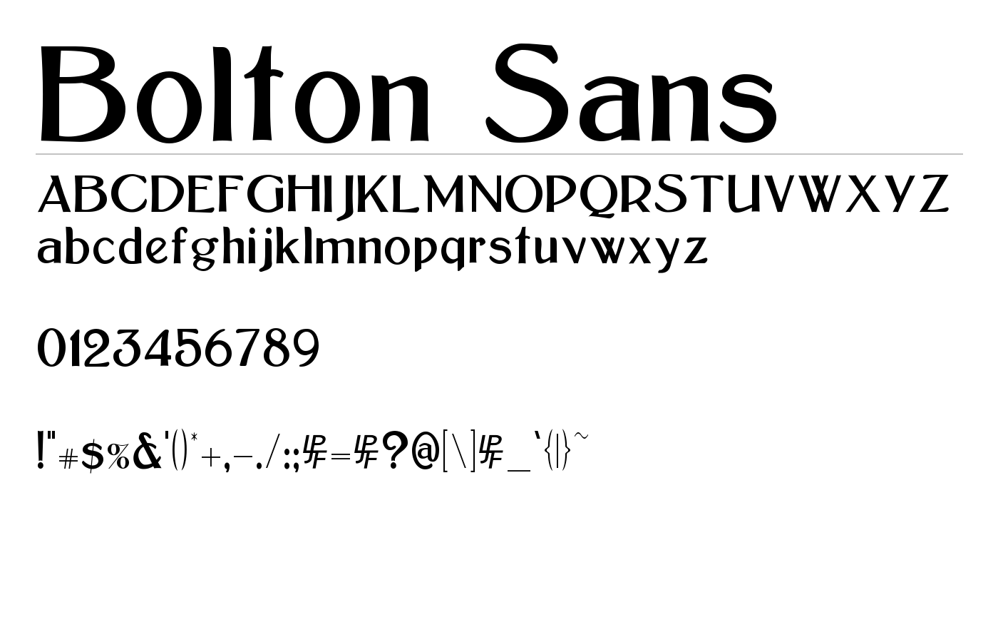Bolton Sans Font preview