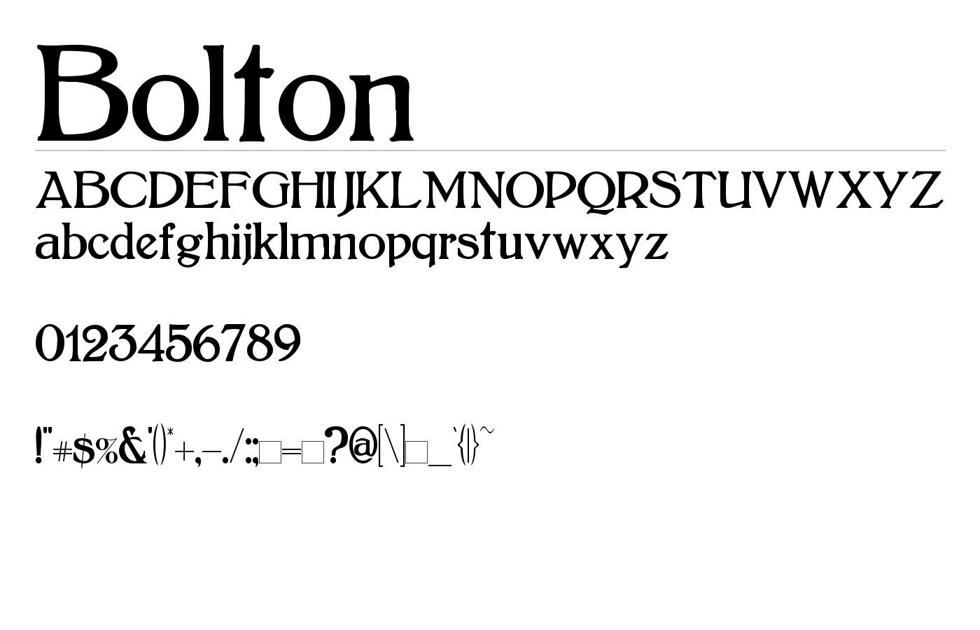 Bolton Font preview
