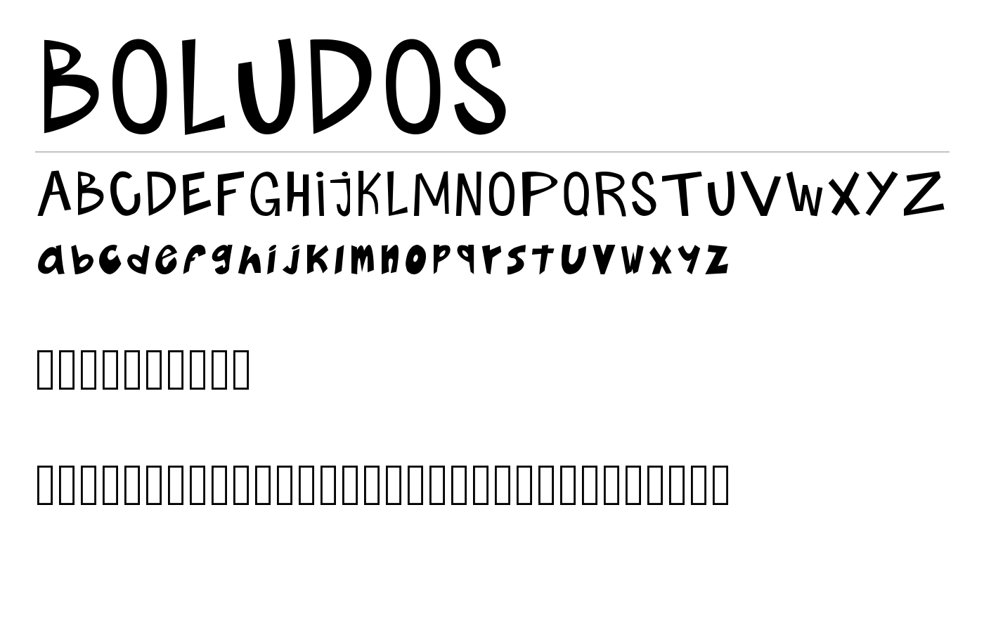 BOLUDOS Font preview