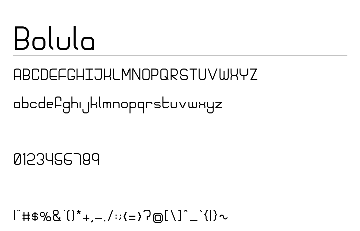 Bolula Font preview