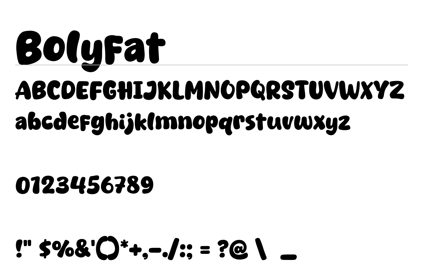 Bolyfat Font preview