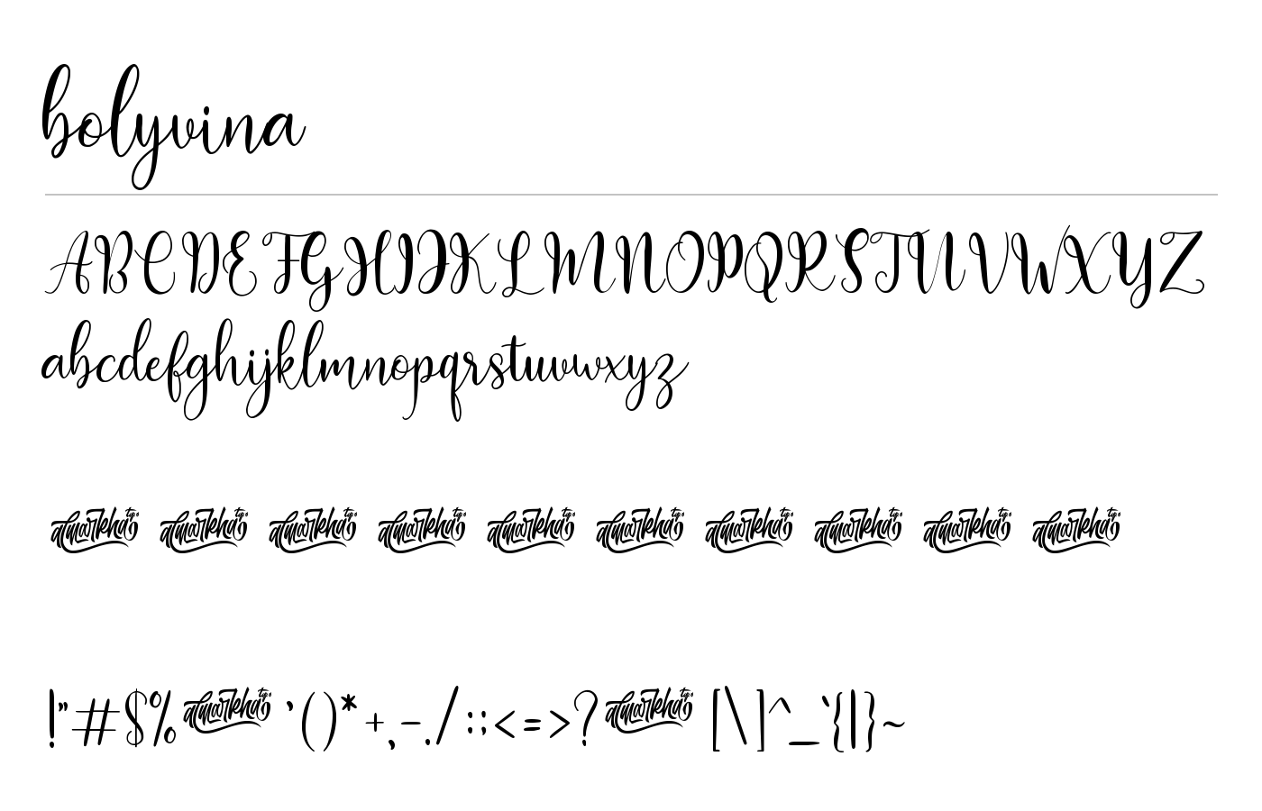 bolyvina Font preview