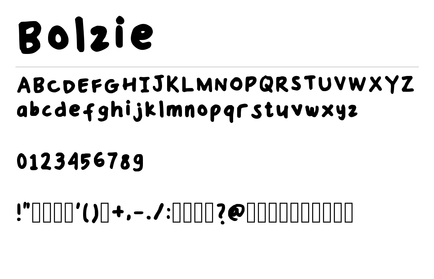 Bolzie Font preview