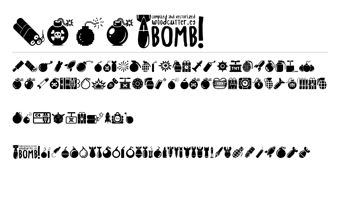 Bomb! Font preview