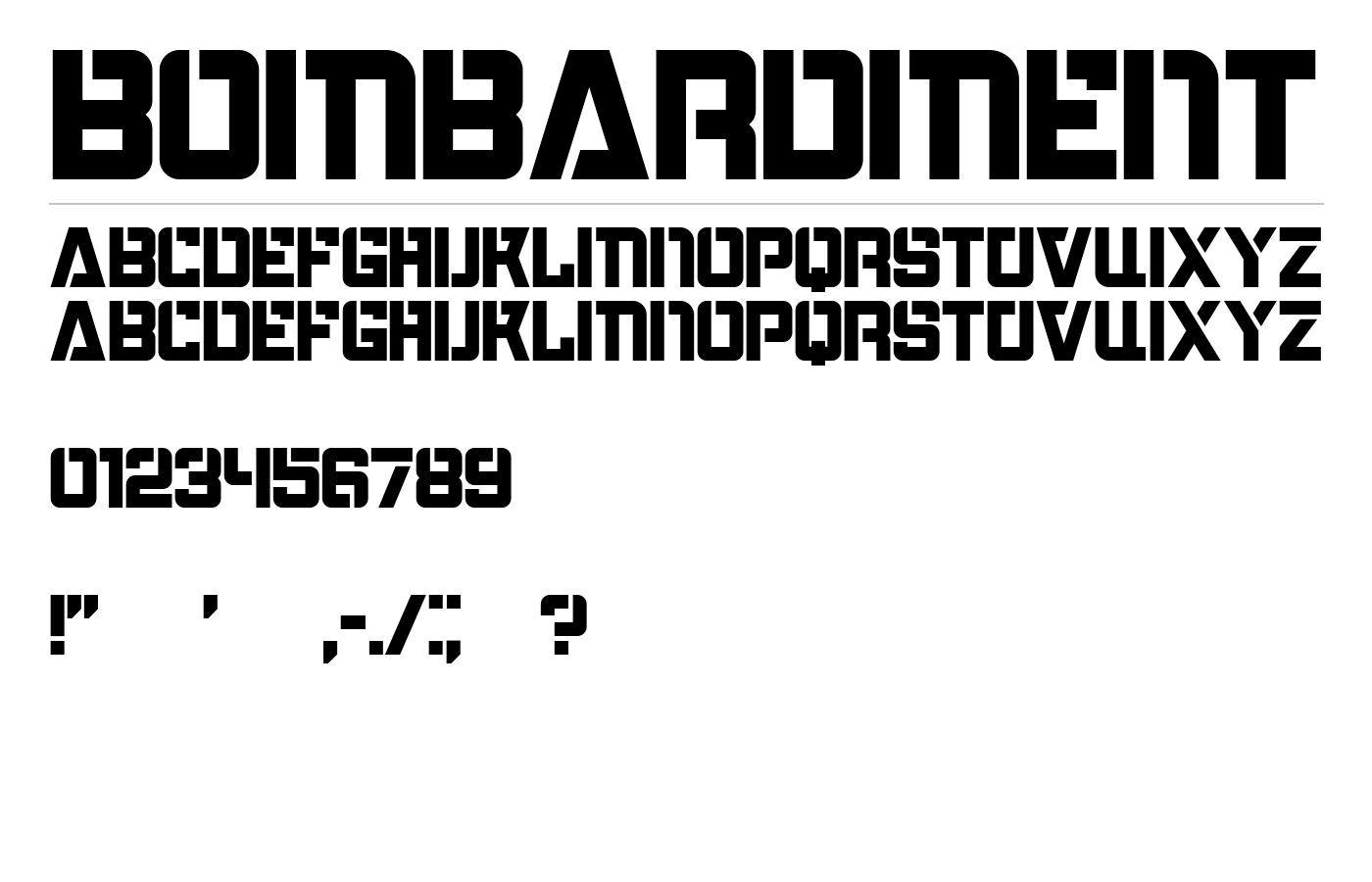 Bombardment Font preview