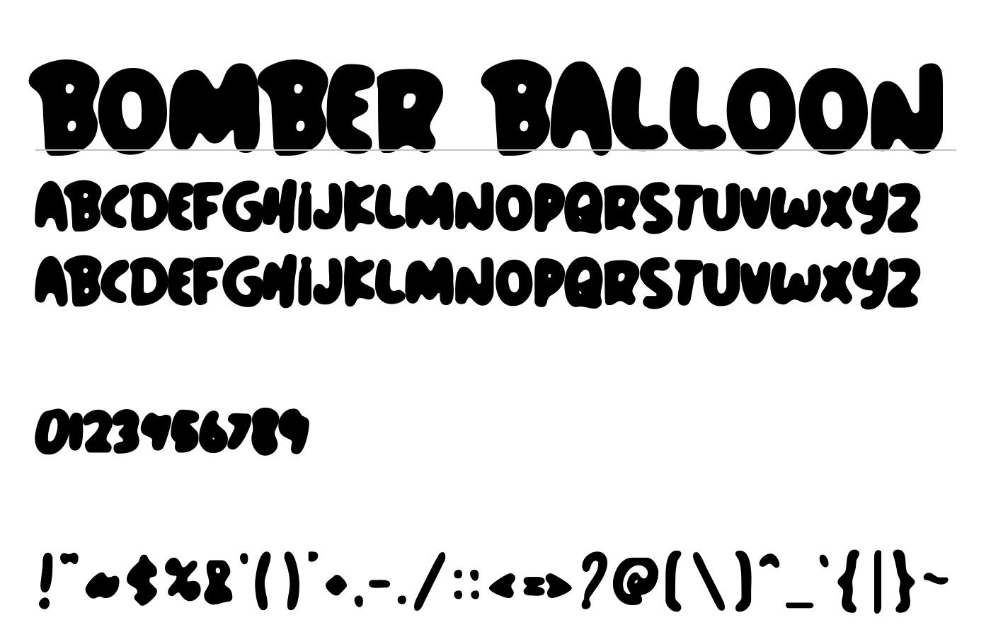 Bomber Balloon Font preview